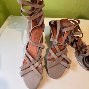 Jeffrey Campbell Tan Gladiator Sandals